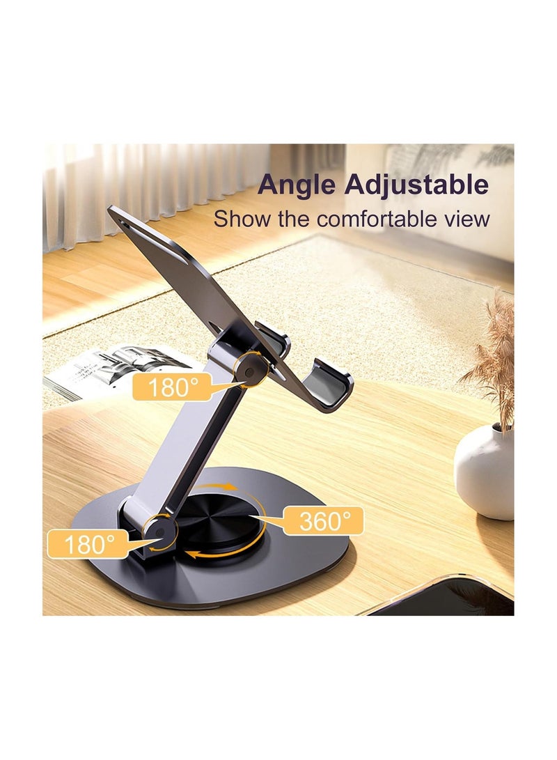 360°Rotating Phone Holder for Desk, Portable & Foldable Cell Phone Stand for Office & Kitchen, Adjustable Tablet Stand for All Mobile Phones, iPhone, iPad, Nintendo Switch (purple) - Image 3