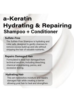 Peter Coppola A-Keratin Hydrating & Repairing Shampoo And Conditioner Duo - Strengthen And Repair Damaged Hair - Nourishes Hair For Soft Shiny Hair 10 Oz  - Image 4