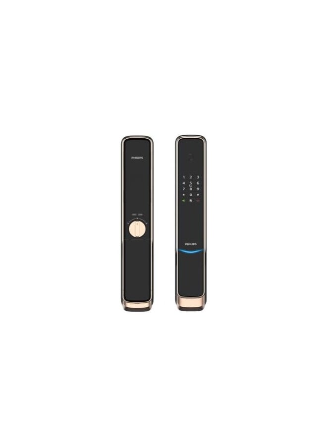 Philips EasyKey 9300 Smart Lock with Wi-Fi, EasyKey App Control, Fingerprint, RFID, PIN Code, Mechanical Key, Remote App Unlock, Automatic Locking Function, Copper - Image 1