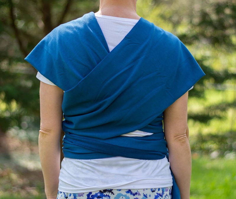 Simply Essential Solutions Baby Wrap Carrier Soft, Stretchy, Cotton Baby Wrap, Baby Sling, Nursing Cover Up for use with Newborn-Toddler: Evenly distributes Weight for More Comfortable Carrying (Indigo) - Image 5