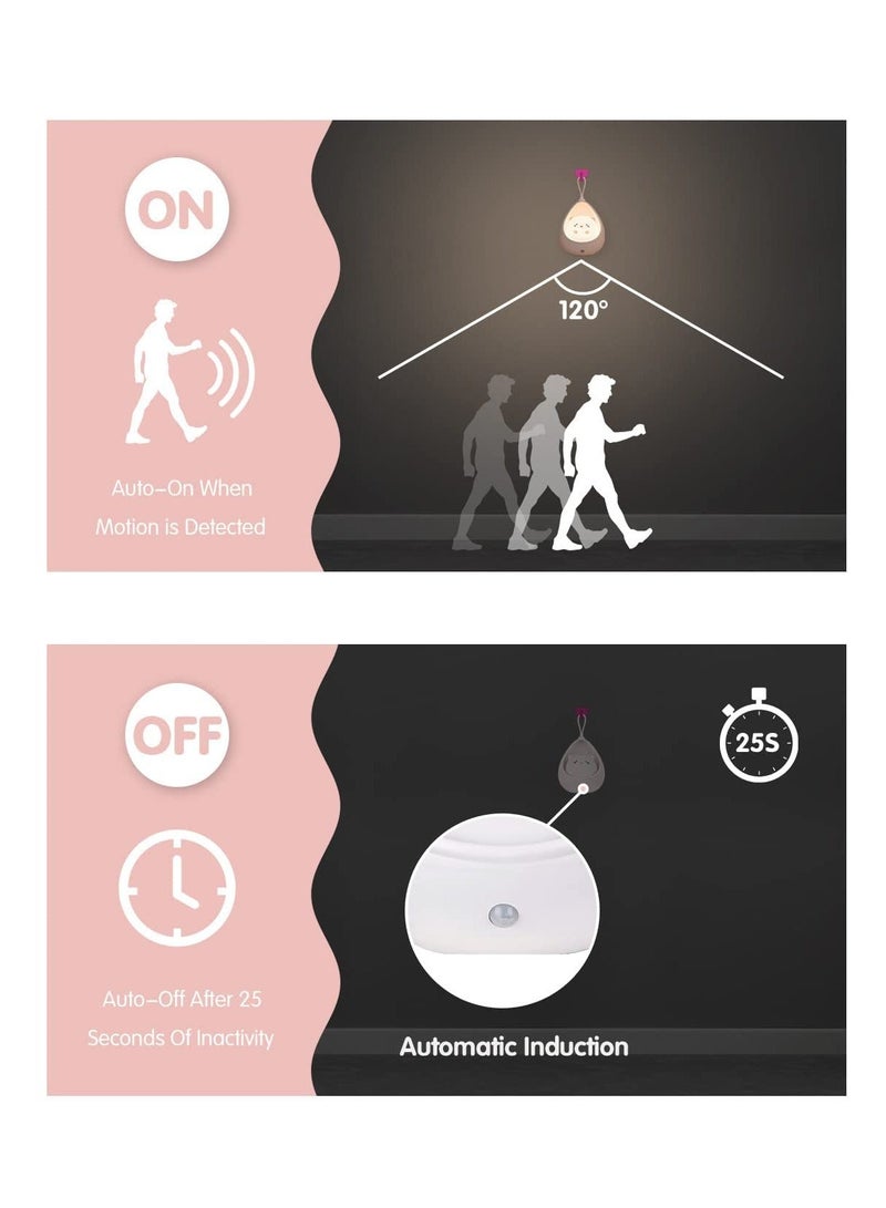 شو وو Cute Cat Night Light Kids, Baby with Sensor, Rechargeable Kids Light, Warm White LED NightLights for Children, Bedroom, Gift Girl, - Image 3