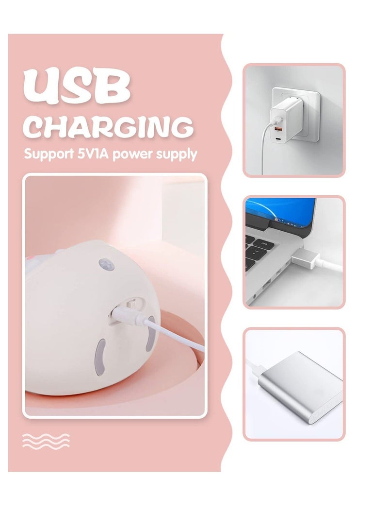 شو وو Cute Cat Night Light Kids, Baby with Sensor, Rechargeable Kids Light, Warm White LED NightLights for Children, Bedroom, Gift Girl, - Image 5