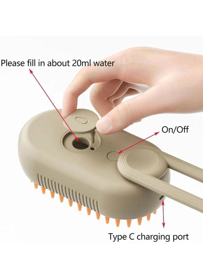 FALMER - Steam Brush for Cats and Dogs, 3 in 1 Cat Steamy Brush with Water Tank, Steam Brush for Massage for Long/Short Hair, for Grooming and Removing Pet Hair - Image 1