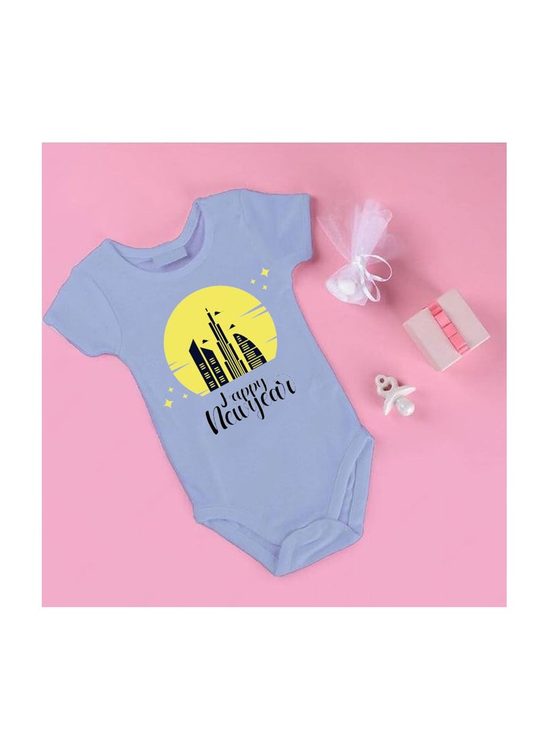 Happy New Year In Dubai With This Soft Cotton Baby Short Sleeve Onesie-Baby Bodysuit For New Year's Dubai-Baby's New Year's Outfit - Image 2