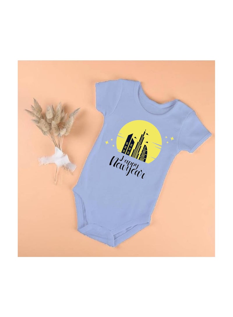 Happy New Year In Dubai With This Soft Cotton Baby Short Sleeve Onesie-Baby Bodysuit For New Year's Dubai-Baby's New Year's Outfit - Image 3