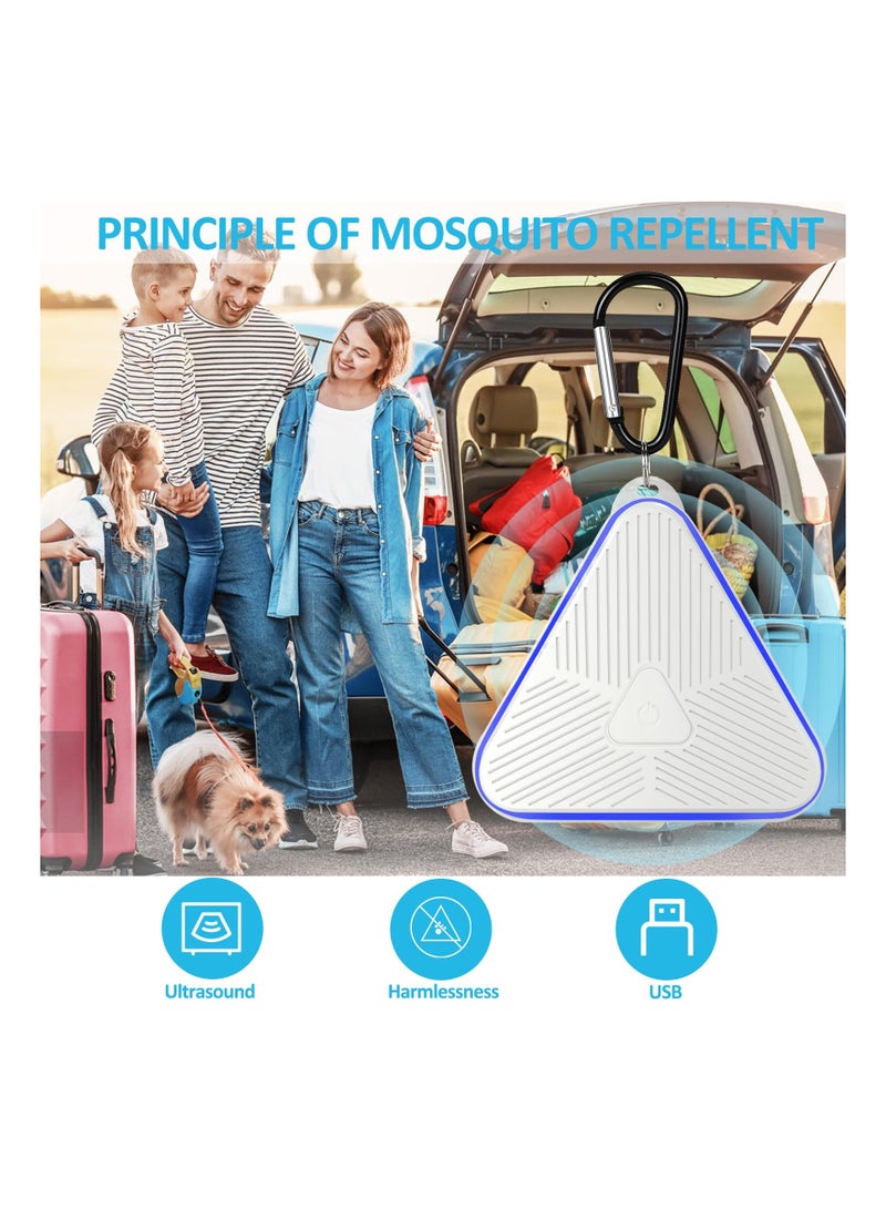 KASTWAVE Mosquito Repellent Bug Zapper Portable Intelligent Ultrasonic Insect Repellent Mosquito Zapper Ultrasonic Outdoor Mosquito Repellent Outdoor Zapper Mosquito Can be Hung Zapper White - Image 4