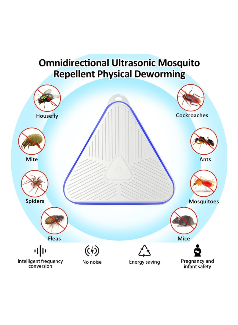 KASTWAVE Mosquito Repellent Bug Zapper Portable Intelligent Ultrasonic Insect Repellent Mosquito Zapper Ultrasonic Outdoor Mosquito Repellent Outdoor Zapper Mosquito Can be Hung Zapper White - Image 2