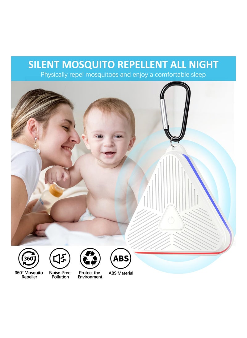 KASTWAVE Mosquito Repellent Bug Zapper Portable Intelligent Ultrasonic Insect Repellent Mosquito Zapper Ultrasonic Outdoor Mosquito Repellent Outdoor Zapper Mosquito Can be Hung Zapper White - Image 3