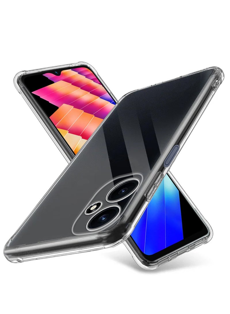 Techie Infinix Hot 30i TPU Soft Corner Ultra Slim Clear Case Shockproof Anti Fingerprint Transparent Protective Back Cover - Image 1