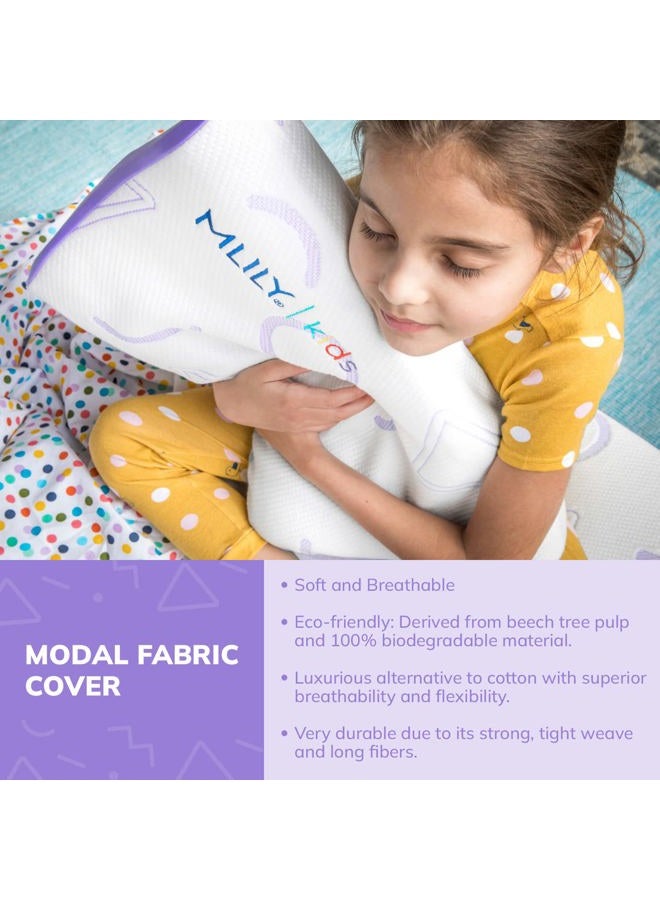 MLILY Kids Pillow for Sleeping, Adjustable Kids Memory Foam Pillow for Bed Set, Breathable and Soft Pillows for Kids Boy Girl, CertiPUR-US Certified, 12x20 Inch, Purple - Image 3