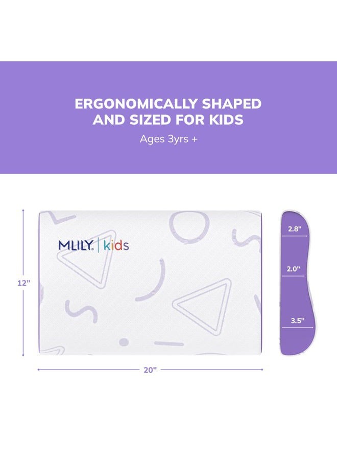 MLILY Kids Pillow for Sleeping, Adjustable Kids Memory Foam Pillow for Bed Set, Breathable and Soft Pillows for Kids Boy Girl, CertiPUR-US Certified, 12x20 Inch, Purple - Image 5