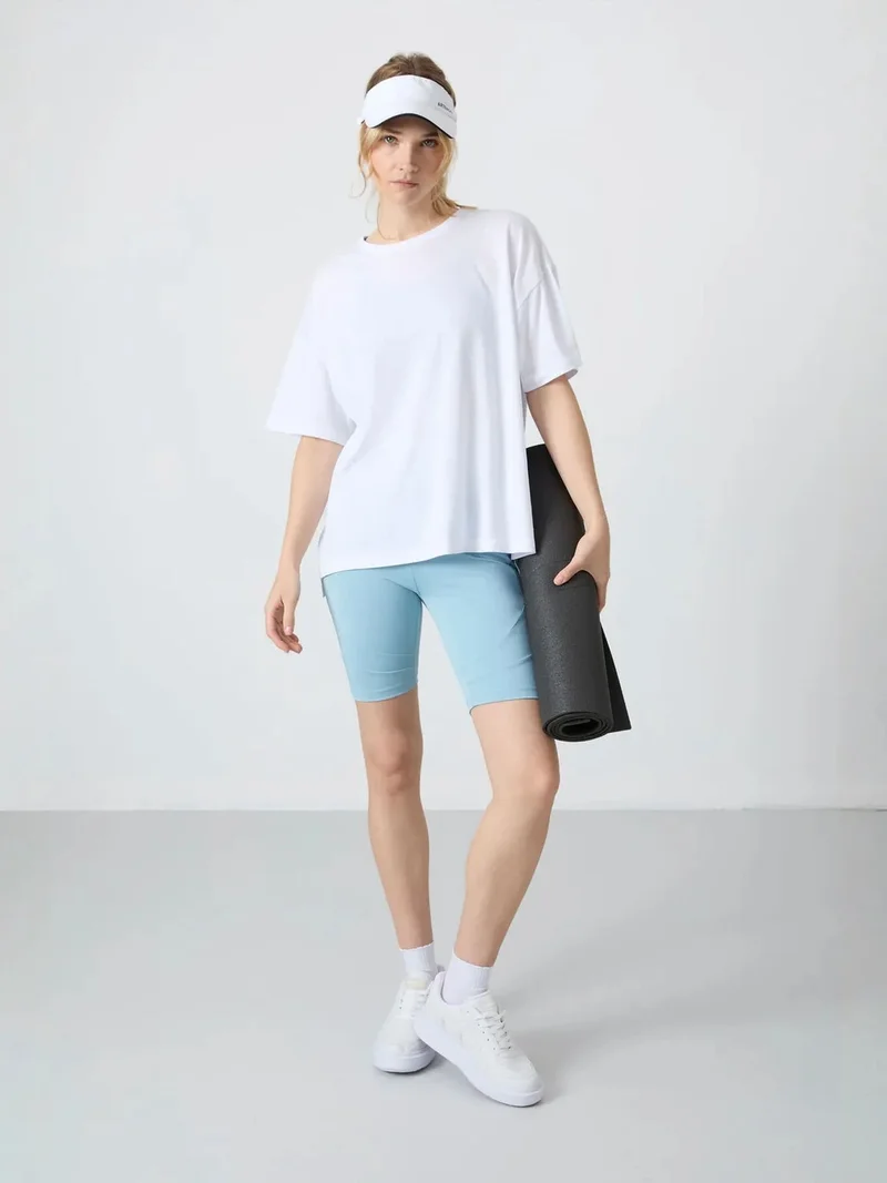 تومي لايف TOMMY Oversized Cotton-Modal Crew Neck T-Shirt