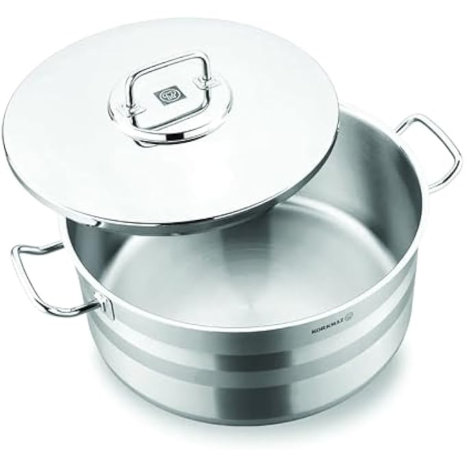 كوركماز طاجن أسترا 2 منخفض 36×17 سم، قاعدة ساندوتش، قاعدة حث، وعاء من الفولاذ المقاوم للصدأ ثلاثي الطبقات، آمن للاستخدام في غسالة الأطباق، وعاء مرق Ka2039 - Image 3