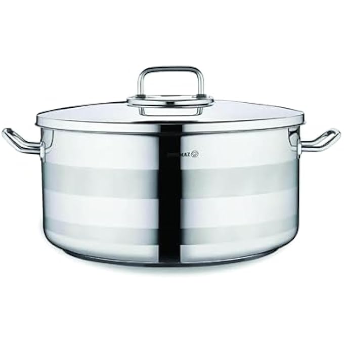 كوركماز طاجن أسترا 2 منخفض 36×17 سم، قاعدة ساندوتش، قاعدة حث، وعاء من الفولاذ المقاوم للصدأ ثلاثي الطبقات، آمن للاستخدام في غسالة الأطباق، وعاء مرق Ka2039 - Image 1