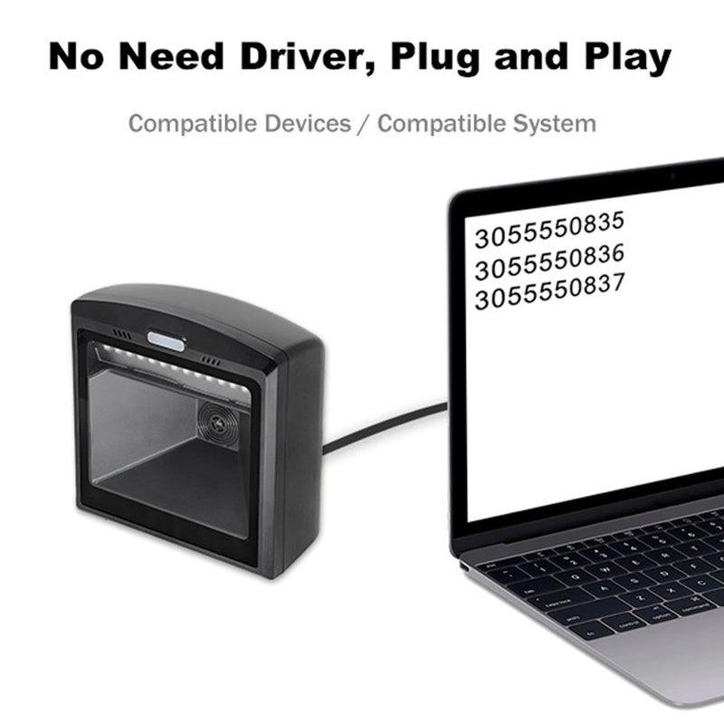 ماسح ضوئي لرمز الاستجابة السريعة ثنائي الأبعاد USB قارئ تلقائي لشاشة الكمبيوتر الدفع عبر الهاتف المحمول سطح المكتب أنظمة التشغيل XP 7 8 10 - Image 5
