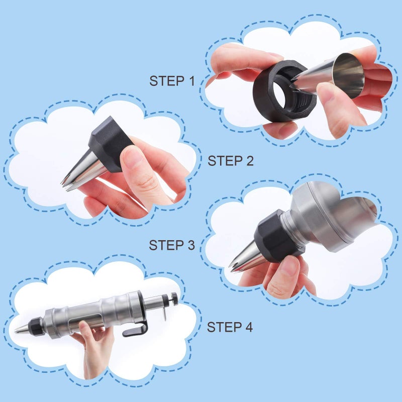 Boyun Dessert Decorating Syringe Set, Icing Piping Kit Stainless Steels Cake Decorating Tools 30 Piping Icing Nozzles Cupcake Decorating Kit - Black - Image 4
