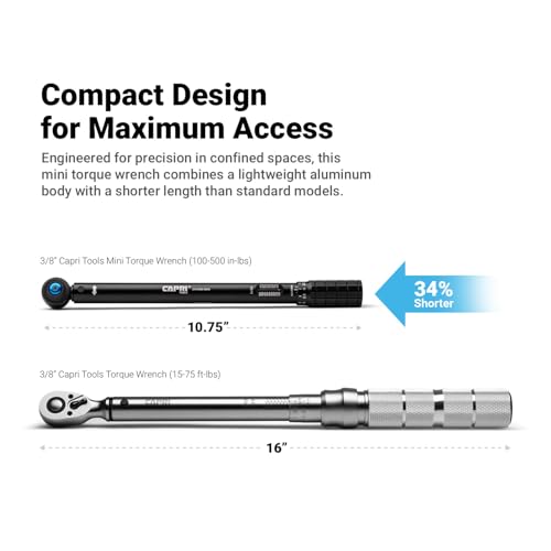 Capri Tools The Capri Tools 38 in Drive Mini Torque Wrench 100500 in lbs - Image 3
