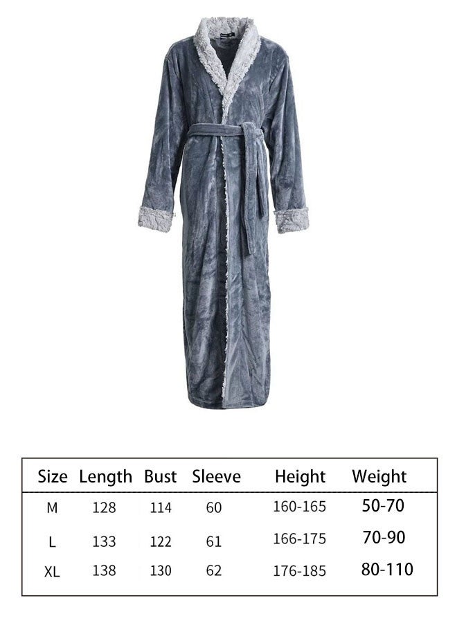 Hanayo Bath Robes Bathrobes Coat For Women & Men V Neck Long Sleeve Sleepwear Warm Unisex Couple Bathrobe Perfect for Everyday Use(Grey,L) - Image 5
