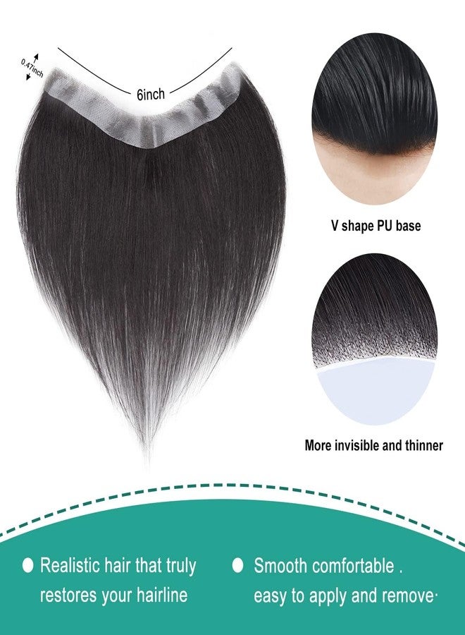 بلوشيا رقعة شعر أمامية من BLUSHIA للرجال، لون شعر طبيعي، وصلات شعر، شعر بشري، بديل للشعر الطبيعي، تساقط خط الشعر (أسود طبيعي) - Image 4