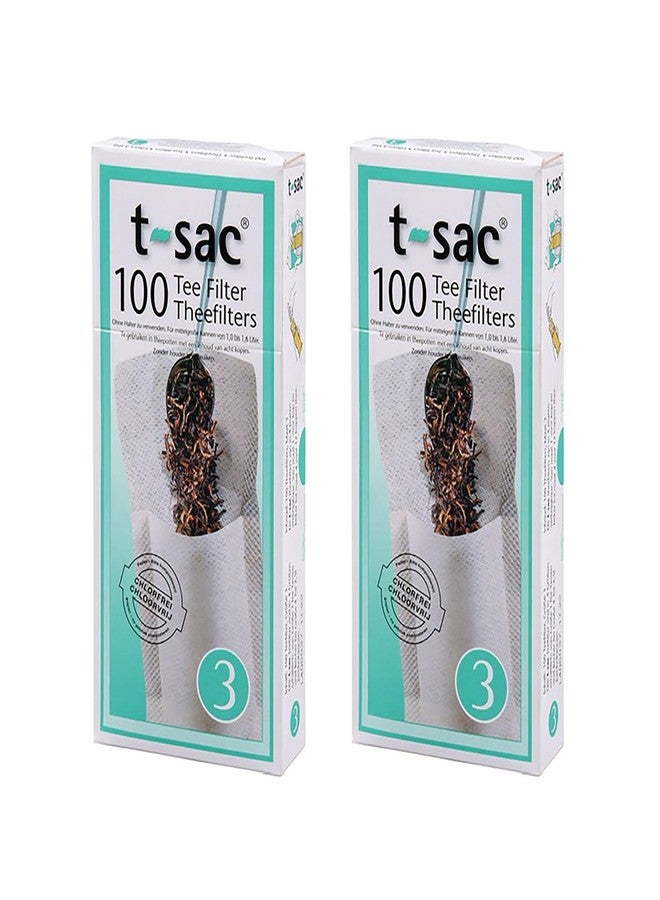 T-Sac Tea Filter Bags, Disposable Tea Infuser, Number 3-Size, 3 to 8-Cup Capacity, Set of 200 - Image 1
