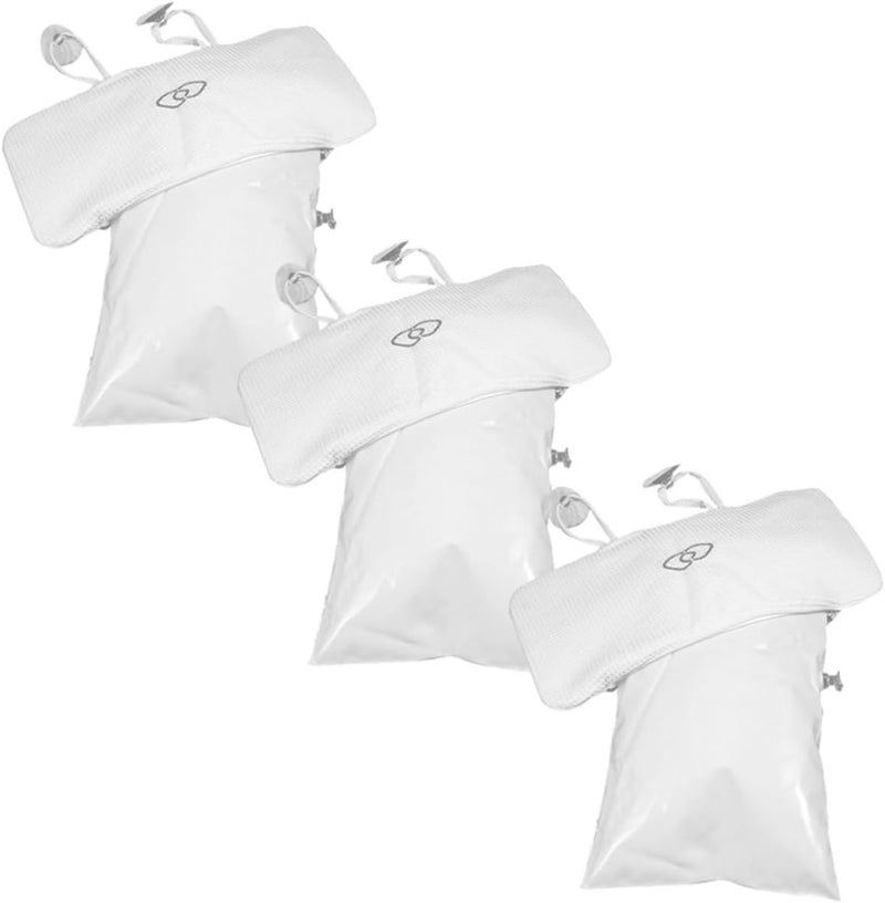 3pcs Ergonomic Bath Pillow for Bathtub with Breathable Mesh and Strong Suction Cups, Spa Bath Cushion for Head Neck and Back Support, Bathroom Accessory for Deep Soaking Tub Use - Image 1