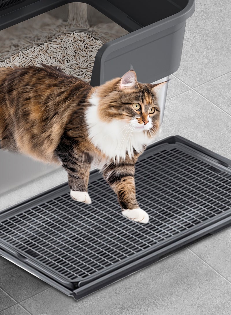 كيدل الفولاذ المقاوم للصدأ قطة القمامة صندوق القمامة المعدنية علبة مع جوانب الجدار العالية مكافحة التسرب برش-دليل - Image 3