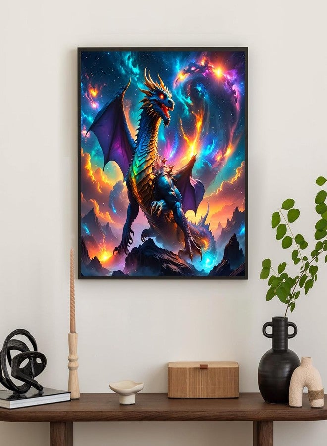 KTHOFCY 5D DIY Animal Dragon Diamond Painting Kits for Adults,Magic Magic Dragon Full Drill Embroidery Cross Stitch Crystal Rhinestone Paintings Arts Wall Decor Painting Dots Kits 11.8X11.8 inch - Image 2