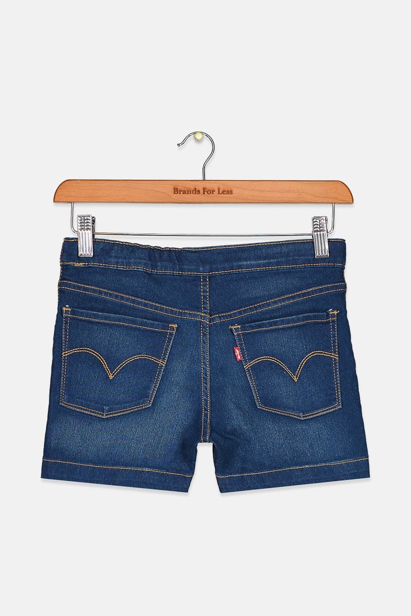 Levi's Kids Girl Pull-On Shorty Shorts, Navy - Image 2