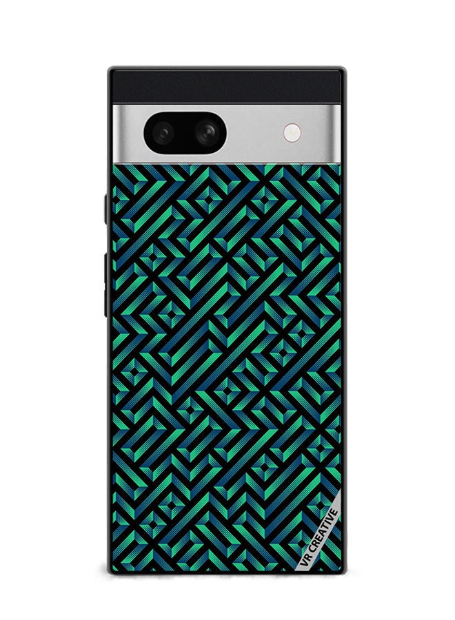 VR CREATIVE Protective Case Cover For Google Pixel 7a Geometric Pattern Design Multicolour - Image 1
