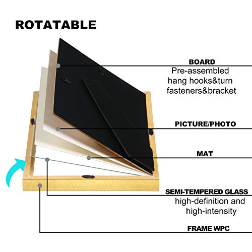 VIOLABBEY 8x10 Picture Frame Gold Set of 2, Photo Frame 5x7 with Mat or 8x10 without Mat, Wall Mount or Table Top, Semi Tempered Glass - Image 2