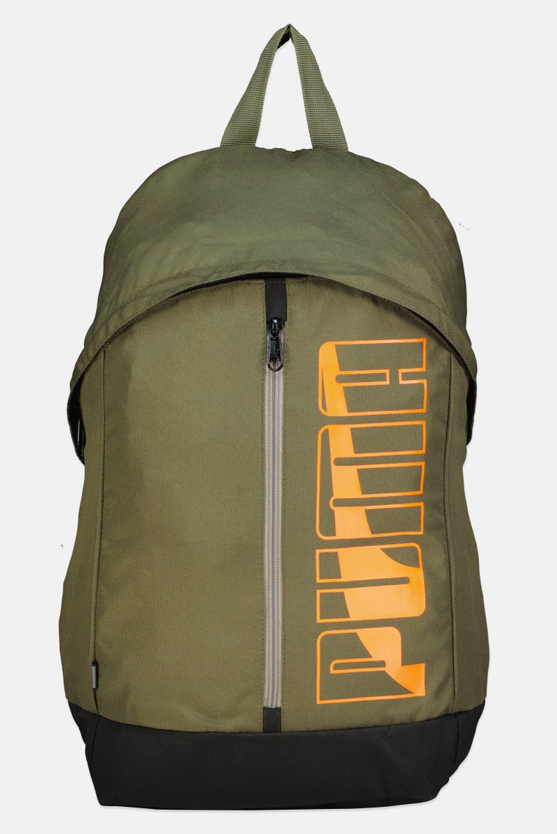 PUMA حقيبة ظهر رائد بشعار العلامة التجارية للرجال، زيتوني داكن - Image 1