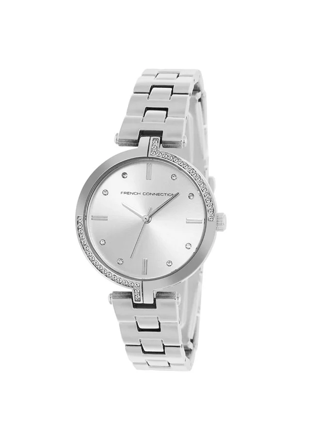فرنش كونكشن 33.5mm Women's Quartz Watch with Silver Dial