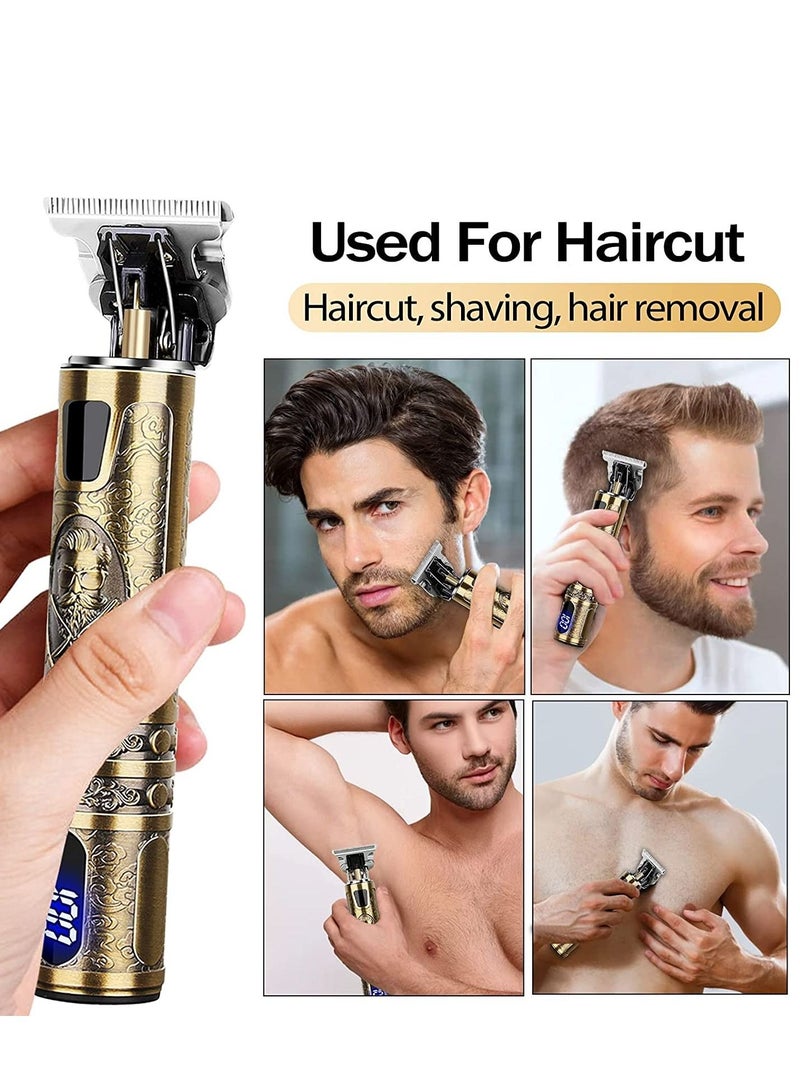 Beard Trimmer for Mens, Rechargeable Electric Hair Clippers with LCD Screen, Titanium Precision T Blade Trimmer for Families and Barber Gift - Image 3