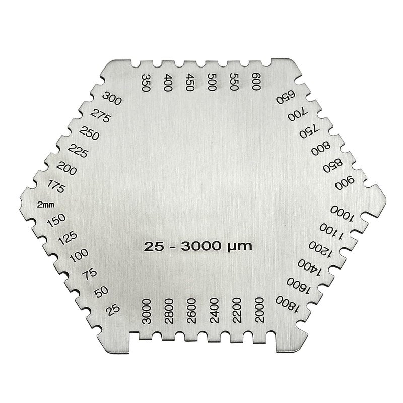 RIVERWELD Hexagonal Wet Film Comb Thickness Gauge Card 25-3000 um Measurement Thickness for Paint and Coating Gulf mainstream practical design - Image 1