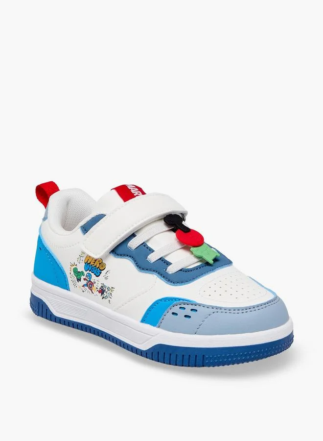 مارفل Boys Avengers Print Hook & Loop Ankle School Sneakers