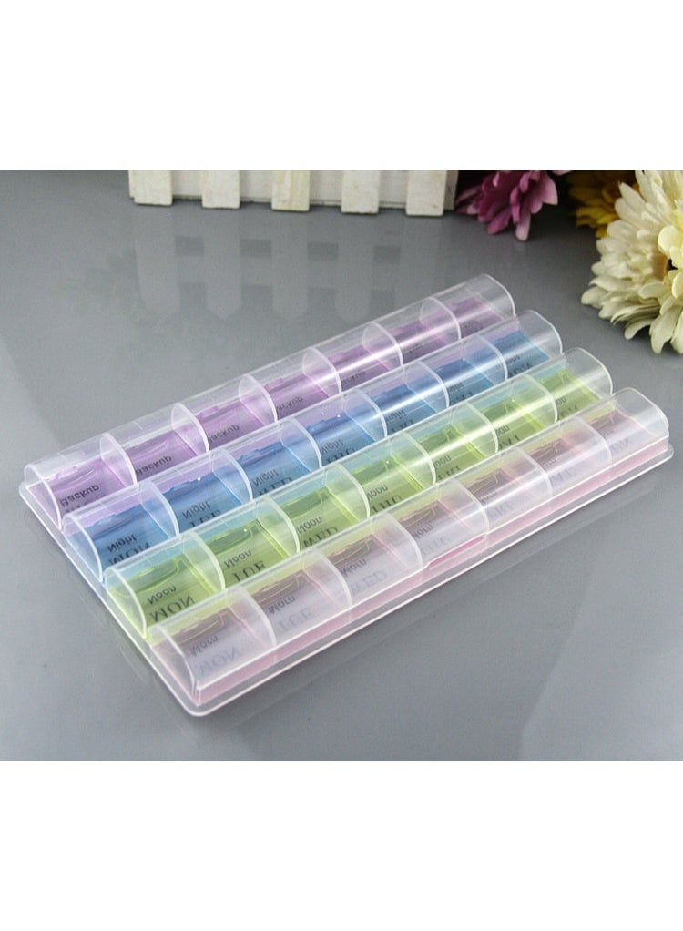 Large Weekly Pill Organizer (28 Slots) 4 Times A Day - Moisture-Proof 7 Day Medicine Box and Travel Case | Portable Supplement Container for Pills, Vitamins, Fish Oil with Clear Bold Fonts and Easy Operation, BPA-Free for the Elderly. - Image 4