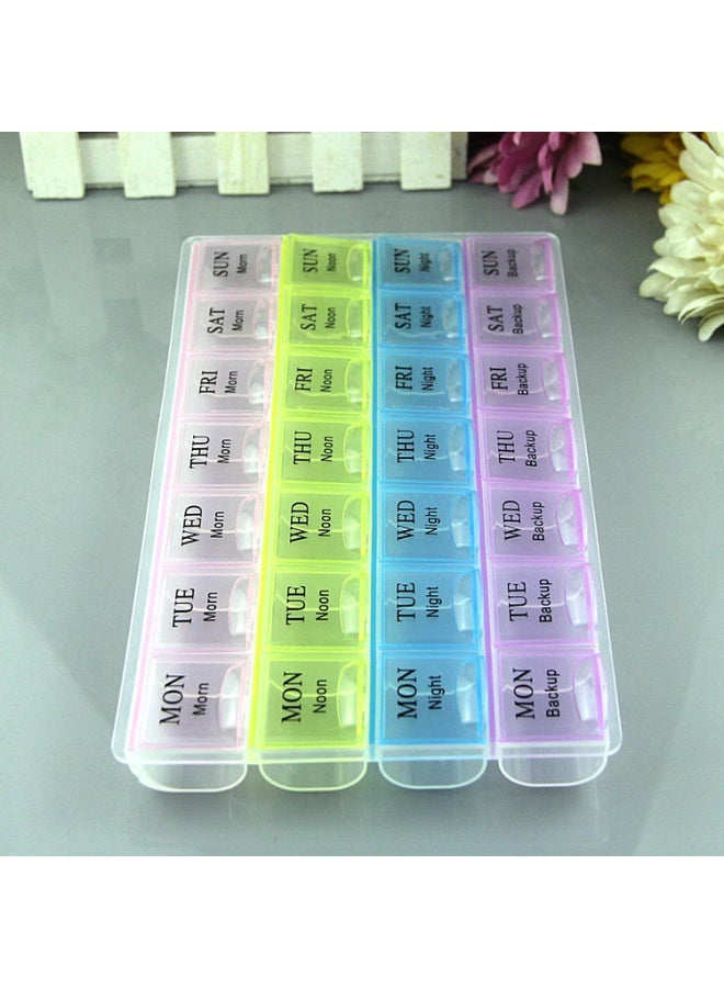 Large Weekly Pill Organizer (28 Slots) 4 Times A Day - Moisture-Proof 7 Day Medicine Box and Travel Case | Portable Supplement Container for Pills, Vitamins, Fish Oil with Clear Bold Fonts and Easy Operation, BPA-Free for the Elderly. - Image 5