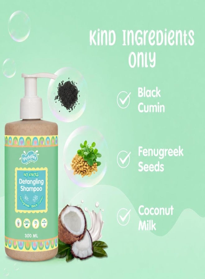 Puddles Kids No Knots Detangling Shampoo 300ml | Gentle Shampoo with Black Cumin, Fenugreek & Coconut Milk | Soft, Clean & Tangle-Free Hair Care for Kids - Image 2