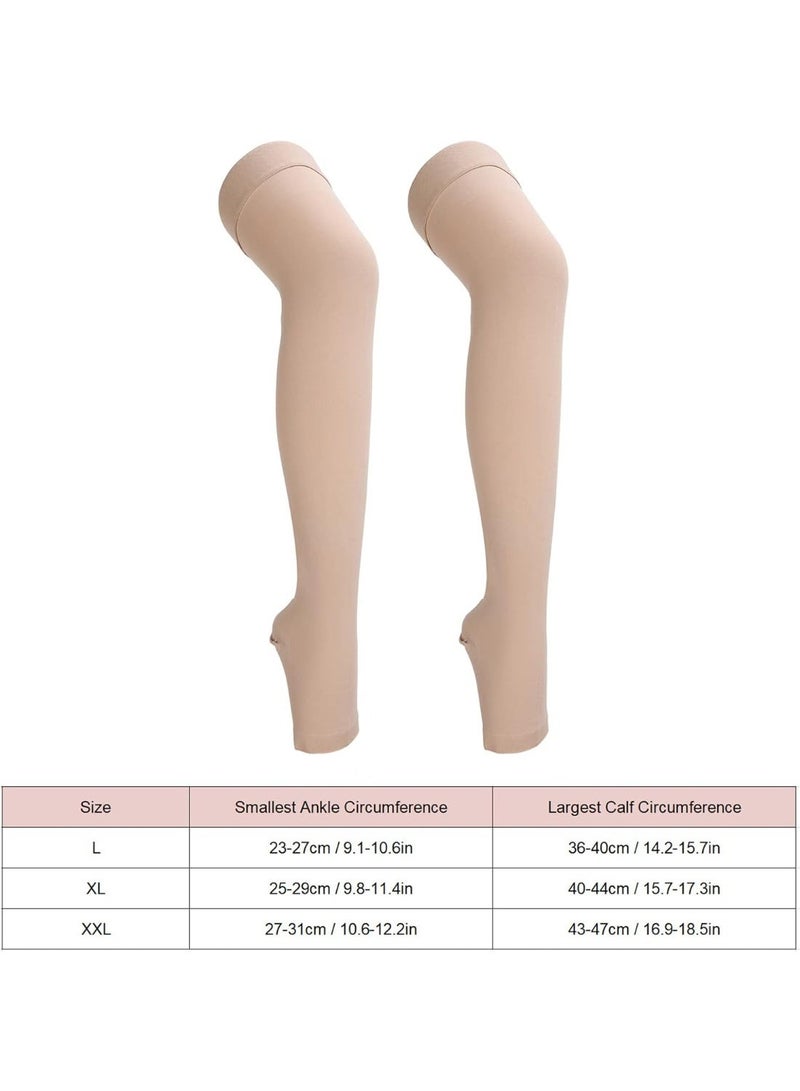 Varicose vein support stockings - Over-the-knee medical compression stockings - High-performance graduated compression for leg fatigue, swelling, and circulation support - 1 pair - Image 4