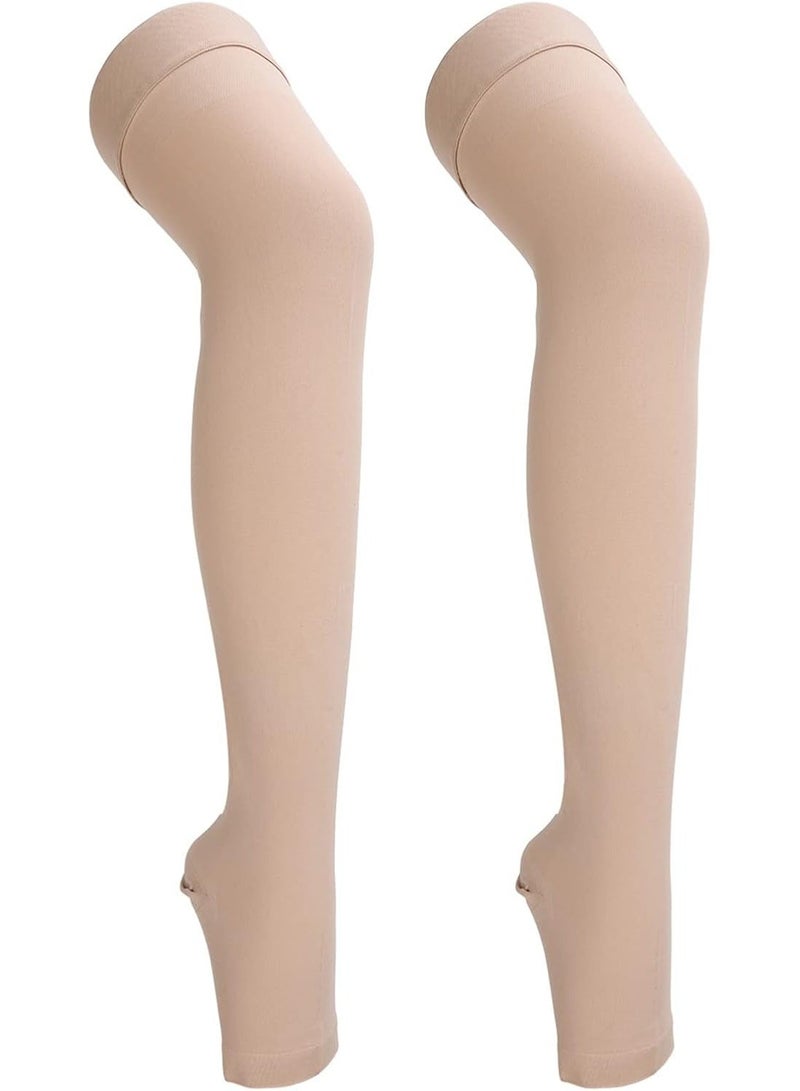 Varicose vein support stockings - Over-the-knee medical compression stockings - High-performance graduated compression for leg fatigue, swelling, and circulation support - 1 pair - Image 2