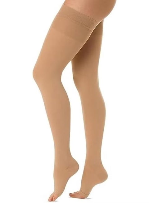 جوارب ضاغطة طبية (فوق الركبة) – دعم متكامل للساق بتقنية الضغط المتدرج – جوارب مثالية للتعافي والوقاية من الدوالي وإجهاد الساقين.