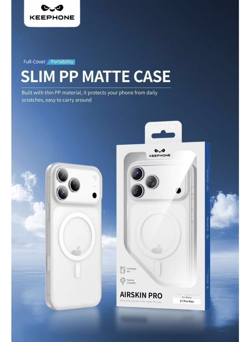 KeepHone AIRSKIN PRO MagSafe Compatible White Ultra-Slim PP Matte Case for iPhone 17 Pro Max, Lightweight Polypropylene Protective Cover with Premium Matte Finish, Anti-Fingerprint & Scratch Resistant, Slim Minimalist Design Compatible with MagSafe Accessories & Wireless Chargers - Image 4