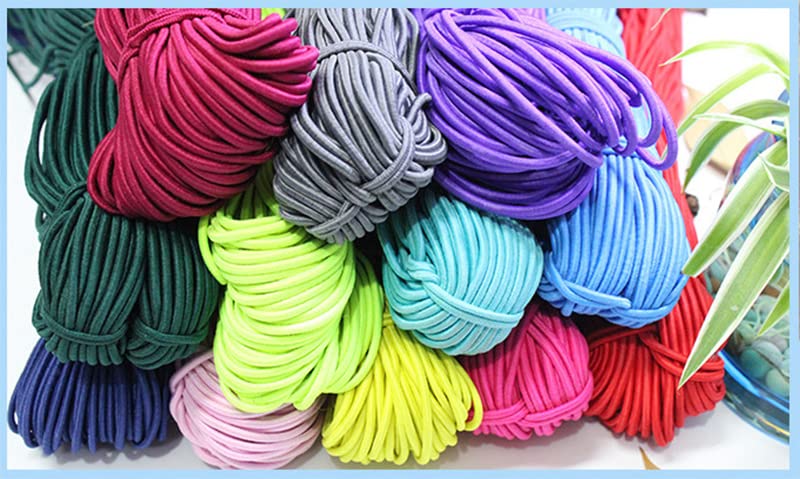 YYCRAFT YYCRAFT 30 Yards Heavy Stretch Round String Elastic Cord for Mask String 18Inch 3mm Mix Color