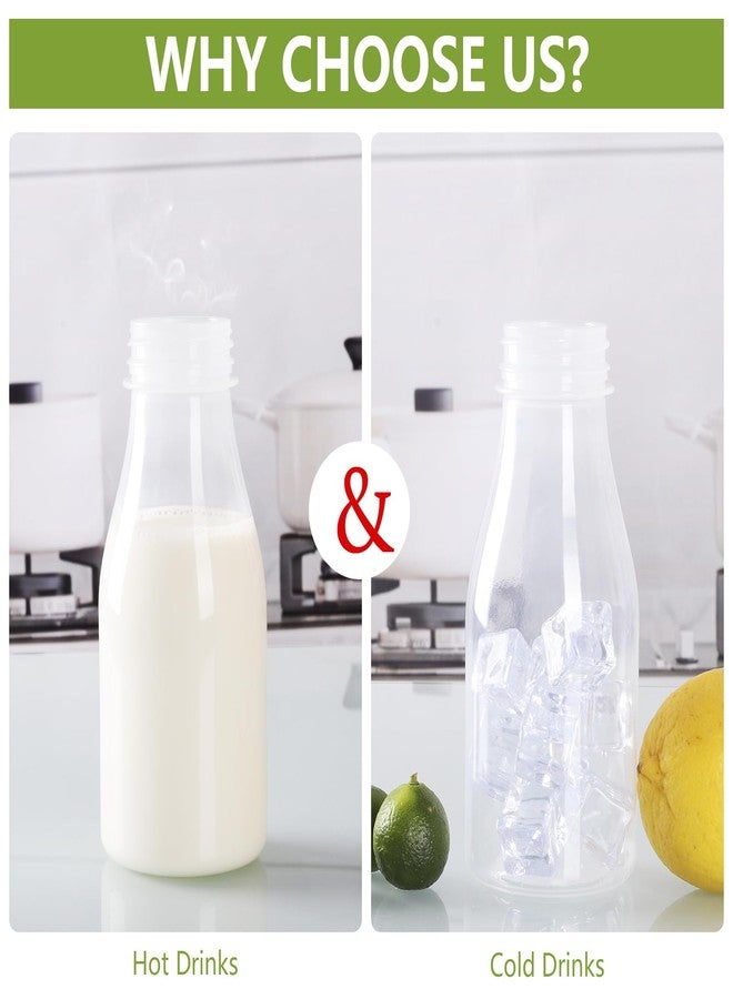 zmybcpack 12 Pack 8oz Plastic Juice Bottles with Lids (Dishwasher Safe), PP Heat-Resistant Plastic Juice & Smoothie Bottles, 8 Ounce Beverage Containers for Juicing, Milk, Smoothie, Homemade Beverage - Image 3