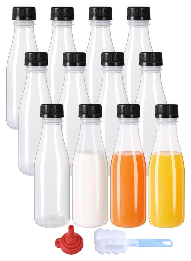 zmybcpack 12 Pack 8oz Plastic Juice Bottles with Lids (Dishwasher Safe), PP Heat-Resistant Plastic Juice & Smoothie Bottles, 8 Ounce Beverage Containers for Juicing, Milk, Smoothie, Homemade Beverage - Image 1