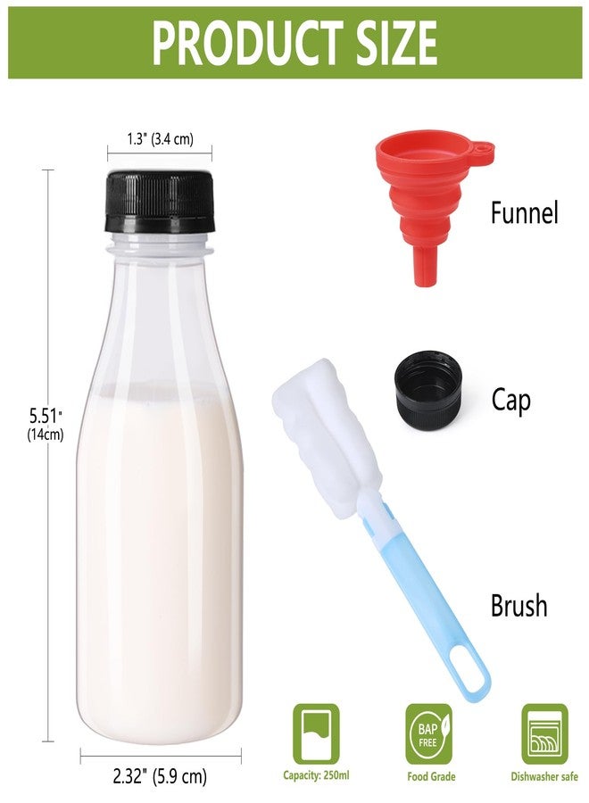 zmybcpack 12 Pack 8oz Plastic Juice Bottles with Lids (Dishwasher Safe), PP Heat-Resistant Plastic Juice & Smoothie Bottles, 8 Ounce Beverage Containers for Juicing, Milk, Smoothie, Homemade Beverage - Image 2