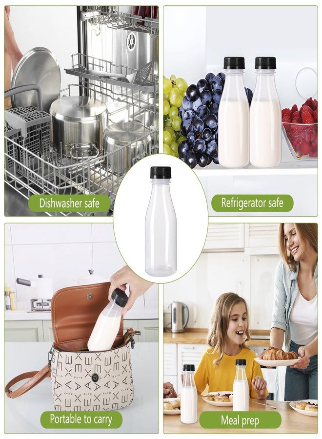 zmybcpack 12 Pack 8oz Plastic Juice Bottles with Lids (Dishwasher Safe), PP Heat-Resistant Plastic Juice & Smoothie Bottles, 8 Ounce Beverage Containers for Juicing, Milk, Smoothie, Homemade Beverage - Image 5