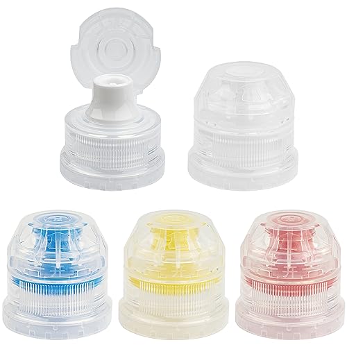 Amviner 28mm Push Pull Cap, Replacement Water Bottle Flip Tops with Seal Tab for Smart Bottles or Soda Water Bottles, 10PCS - Image 1
