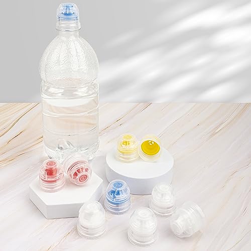 Amviner 28mm Push Pull Cap, Replacement Water Bottle Flip Tops with Seal Tab for Smart Bottles or Soda Water Bottles, 10PCS - Image 2