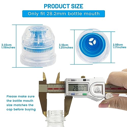 Amviner 28mm Push Pull Cap, Replacement Water Bottle Flip Tops with Seal Tab for Smart Bottles or Soda Water Bottles, 10PCS - Image 3